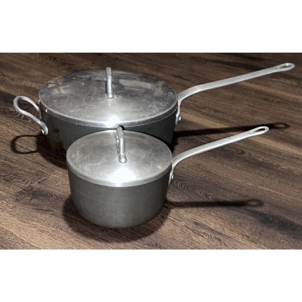 Vtg Magnalite 12 In Skillet And 2 Quart Pan With Lids